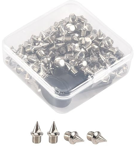 arlote 110 Stück 1/4 Schienenersatzspikes Metallschuhspikes mit Spikeschlüssel für Bahnschuhe, für Sprintsportarten, und Country