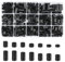 360 Pcs Nylo360 Pcs Nylon Plastic Spacers, Black Nylon BS Round Spacer Washer Assortment Kit, M3 M4 Non Threaded Column Standoff Support, Insulation Screws Spacers Washers, 14 Sizesn Plastic Spacers