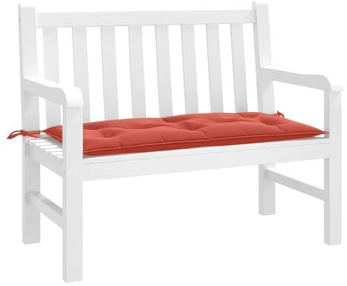 Tidyard Bankauflage Gartenbankauflage Bankkissen Gartenbank Auflage Stuhlkissen Sitzkissen Polsterauflage Kissenauflage Sitzpolster Bankpolster Auflage Melange Rot 100x50x7 cm Stoff