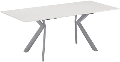 Vicco Esstisch Trill, Weiß/Grau, 140 x 90 cm ausziehbar, mit Synchronauszug für Variable Tischlängen