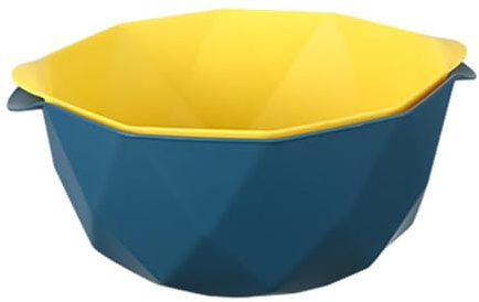 Juego de coladores y cuencos, cesta de cocina de doble capa con asas, colador 2 en 1 de alimenticio para lavar y escurrir frutas, verduras, herramienta multiusos para colador de fregadero