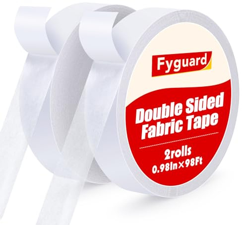 Fyguard 2 Rolls Double Sided Fabric Tape 25mm x 30m for Hemming