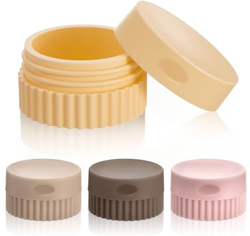Guduling 4 Stück Cremetiegel zum Befüllen, Creme Dose 20ml, Reise Behälter mit Deckel, Nachfüllbare Kosmetikdosen für Toilettenartikel, Auslaufsichere, Cremetiegel Silikon für Körper, Handcreme