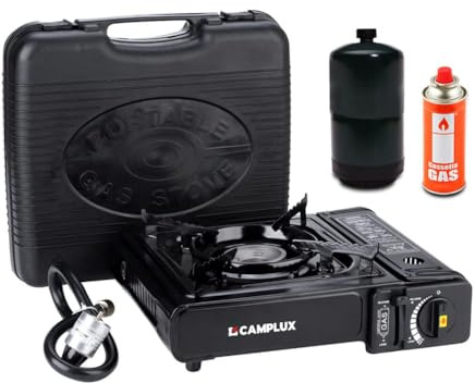 Camplux Dual Fuel Propane & Butane Stove with Carrying Case, Portable Camping Stoves with CSA Certification