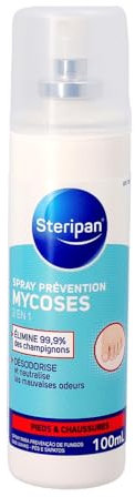 Steripan - Spray Antifongique 2-en-1 - Pieds et Chaussures - Élimine 99,9% des Champignon - Désodorise et Neutralise les Mauvaises Odeurs - 100 ml