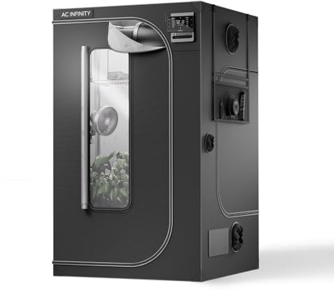AC Infinity CLOUDLAB 844, 120x120x200cm Advance Tienda de Cultivo Avanzada, Postes de 2,5cm Grosor, Lona de Mylar 2000D, reflectividad máxima Probada en Laboratorio, Ventana con Cremallera más Grande