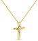 MIORE Schmuck Damen 0.05 Ct Diamant Halskette Kettenanhänger Kreuz mit Brillanten Kette aus Gelbgold 9 Karat/ 375 Gold