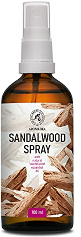 Sandelholz Raumspray und Lufterfrischer 100ml - Hergestellt aus Reinem Ätherischen Sandelholz Öl - Natürliches Duftspray - Entspannender Raumduft - Schlafspray - Sandelholzöl Aromatisches Spray