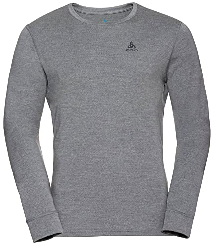 Odlo men's functional underwear long sleeve shirt 100 Percent merino 260 grams, grey melange, L
