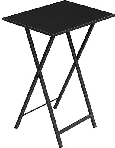 HOOBRO Beistelltisch, Klappbar Tablett Tisch, Sofatisch, TV Tray im Industriestil, Einfach Montierbar, Schwarz EBK15BZ01