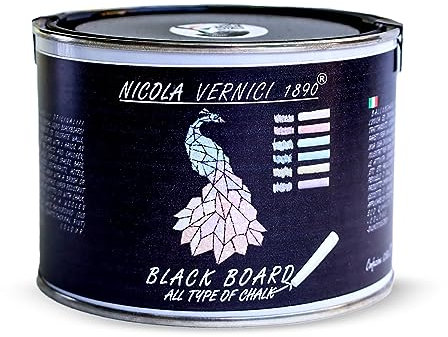 NICOLA VERNICI Peinture décorative noire à effet ardoise tableau noir, à base d'eau, fabriquée en Italie, convient à toutes les surfaces - Taille 0,5 lt