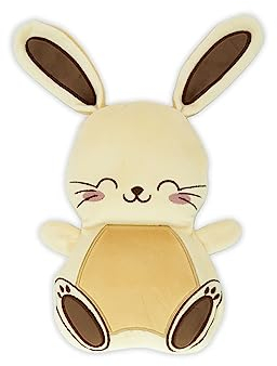 Kuscheliges Wärmekissen für Kinder & Babys - Hase - erwärmbares Kuscheltier 23x16x2 cm - bei Bauchweh & zur wohltuenden Entspannung - für Mikrowelle geeignet - mit geruchsneutralen Tonkugeln