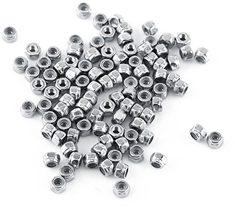 100pcs Contre-écrous écrou à Embase Hexagonale en Acier Inoxydable SS304 Contre-écrou avec Insert en Nylon (M2 (100pcs / pack)), Contre-écrous (M2 (100 pièces/paquet))