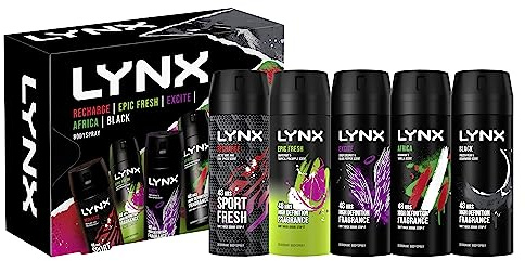 LYNX Duft-Edition Geschenkset 5x Körperspray perfekte Geschenke für Ihn 5-teilig