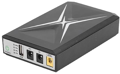 Batterie de Secours UPS, 8800 MAh Rechargeable Mini UPS Alimentation sans Interruption avec Entrée DC/USB Sortie USB 5V DC 9V/12V 2A Power Bank pour Routeur, Modem, Caméra