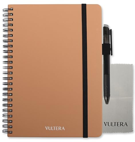 Vultera Notizbuch wiederverwendbar - A5 - Löschbarer Notizblock mit löschbarem Stift - Digitales Notizbuch (Pink Blush)