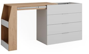 Vicco Basteltisch Iva, Weiß, 98.5-167.5 x 80 x 47 cm