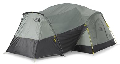 THE NORTH FACE Wawona 8 Tent - Eight Person Camping Tent, Water Repellent, Spacious & Easy to Set Up, Attached Vestibule, Agave Green/Asphalt Grey, One Size