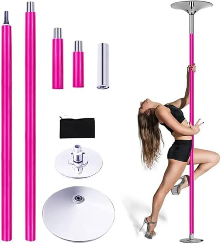 YANGYMM Profi Tanzstange Pole Dance Stange, Pole Dance Tanzstange 40mm von 2,3 bis 2,75 m Höhenverstellbar,2 Modi: drehend/statisch,bis 200 kg belastbar,Verein, Club, Party