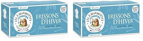 Les 2 Marmottes Infusion Frissons D'Hiver Thym, Cannelle & girofle Sans Arômes Ajoutés, 30 unités (Lot de 2)