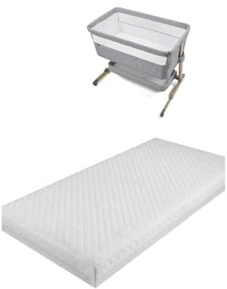 Baby Mattress Fits/Compatible to Babylo Cozi Sleeper - Bedside Travel Cot Toddler Infant Bed Firm Foam Mattress - Hypoallergenic & Removable Quilt Cover (87 x 44 x 5cm)