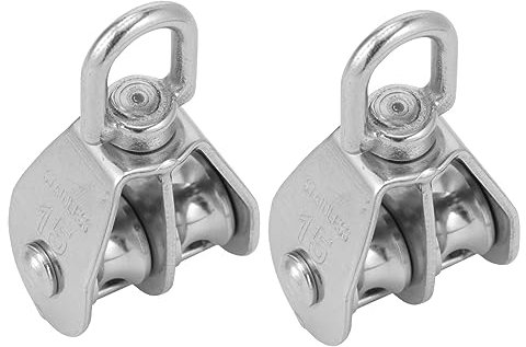 PartyKindom Edelstahl Pulley Block Schwerlast Seilzug Zubehör 304 Edelstahl Doppel Pulley Für Rigging Und Transportbedarf M15 Größe Robust Und Langlebig