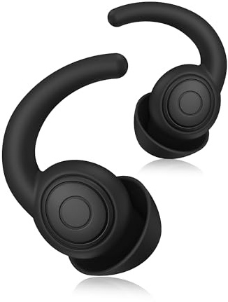 Öronproppar för sömnbrusreducering, mjuka bekväma 2-pack silikonöronproppar för sömn 28 dB brusreducerande hörselskydd öronproppar för sömn, flygresor (svart, S/L)