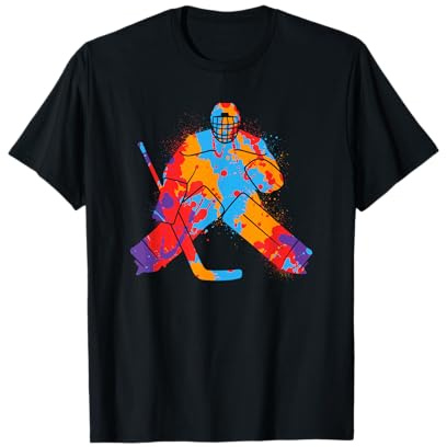 Jugador de Hockey Colorido Portero Niños Portero Hockey Hielo Camiseta