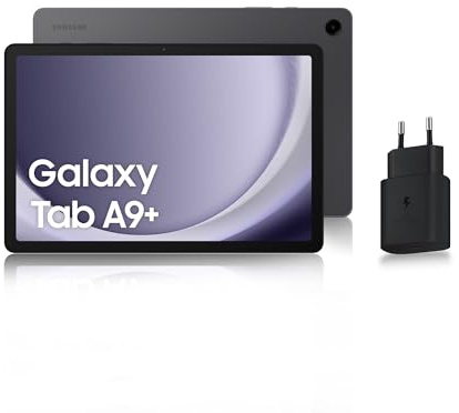 Samsung Galaxy Tab A9+ Tablette Android, 128 Go de Stockage, RAM 6 Go, Grand écran de 11, Wifi, Son 3D, Anthracite, avec Chargeur secteur rapide 25W inclus (version FR)