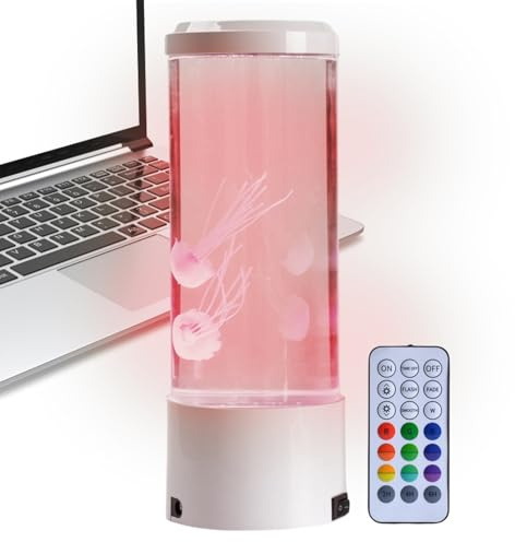Lampada Medusa - Lampada Lava LED | Decorazione Della Luce D'atmosfera - Lampada Medusa LED USB 22,2 Cm, Cambiamento Di Colore, Basso Rumore, ABS, Acrilico E Silicone, Con Telecomando, Perfetta Per La