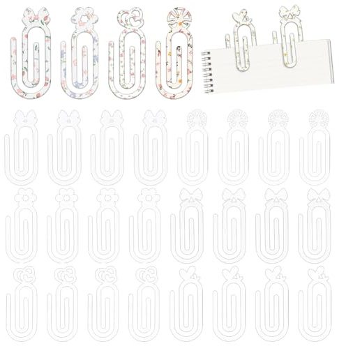NBEADS 30 Pcs 6 Styles Supports Vierges pour Sublimation Trombones en Acrylique, Trombones Géants pour Sublimation pour le Bureau les Cadeaux de Bureau et le Bricolage à la Maison