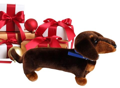 Peluche de Teckel | Jouet en Peluche Chien Doux avec Coussin à Câliner - Jouet Doux Pour Câlins D'Animal Et Temps De Jeu - pour et Adultes Maison Bureau Canapé Lit Salle de Jeu Voiture et Anniversaire