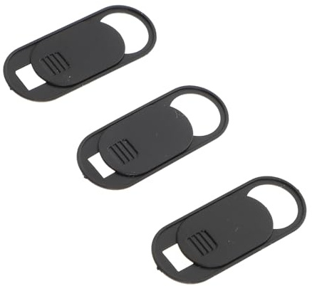 WATIIFUFU 3 Tapas Protectoras de Cámara Web para Laptop y Tablet en Abs Negro, Fácil de Almacenar y Seguro para Privacidad