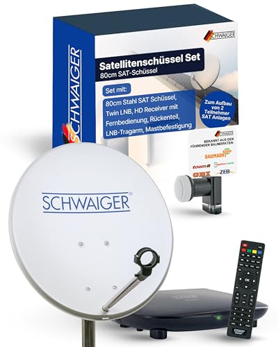 Schwaiger Sat Paquete de, 1HD Rec. 80 cm stahlsp., Twin LNB