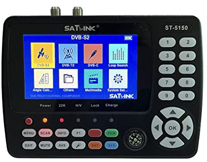 SATLINK ST-5150 DVB-S2 / C / T2 Combo Satellite TV Finder Meter MPEG-2 / MPEG-4 H.265 Supports QPSK, 8PSK, 16QAM, 64QAM, 256QAM with Compass