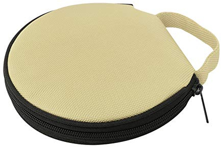 Sac De Rangement pour CD, Couleur Unie Ronde en Tissu Oxford, Voiture, 20 Disques, Sac De Rangement pour CD, Pochette à Glissière Beige Taille Unique
