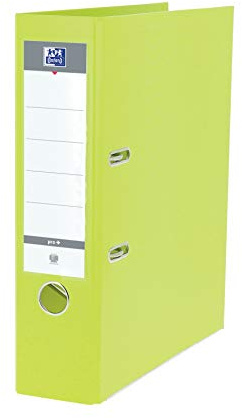 OXFORD Classeur à Levier Smart Pro+ A4XL Dos 80mm 2 Anneaux Couverture Polypro Rembordée Vert Clair