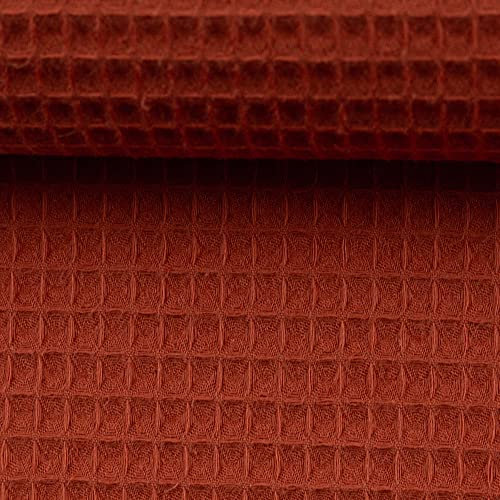 MAGAM-Stoffe Ella Waffel Stoff 100% Baumwollstoff Oeko-Tex Meterware 50cm (06. Terracotta)