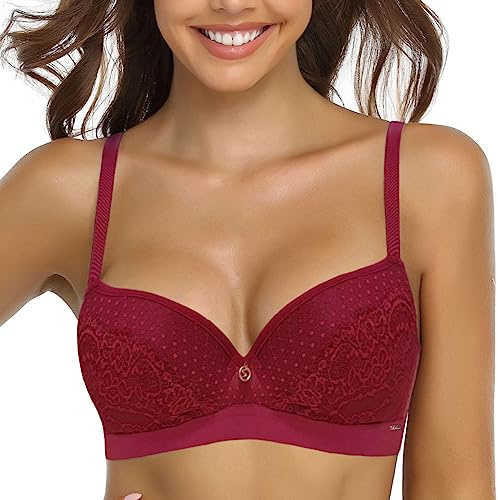 SHEKINI Soutien-Gorge sans Armature pour Femme Bralette en Dentelle Non Rembourré Confortable Bretelles Réglables T-Shirt Bra sous-vêtements Respirant