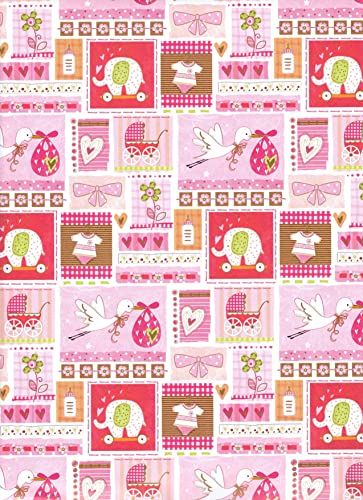 ARKRAFT Geschenkpapier-Set 3 Blatt XXL-Format 90 x 65 cm plastikfreie Verpackung FSC-Papier Geburt eines Kindes (18-9232)