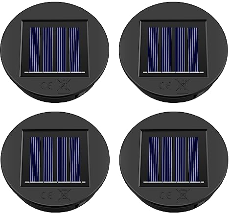 HELESIN Solarleuchten Ersatzteile 4 Stück, 8cm 1.2V 600mAh Solarleuchten Ersatz, IP65 Wasserdichte Solarpanel Solarleuchten Ersatz Solarmodul für Gartenleuchten Solarlampen Laterne Deckel DIY
