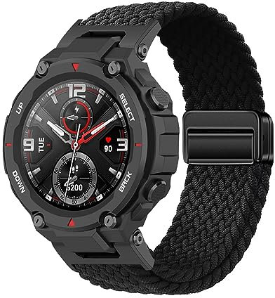 KUWAI Armband für Amazfit T-Rex/T-Rex Pro Armband, Nylon Geflochtenes Magnetisch Armbänder mit Amazfit T-Rex/T-Rex Pro Armband Ersatz Einstellbares Loop Band für Amazfit T-Rex/T-Rex Pro Armband (BB)