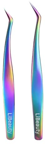 Libeauty Wimpern Pinzette – Gebogene Wimpernzange für Lashes, Wimpernverlängerung Pinzette mit Spitzen, Wimpernverlängerung Zubehör für Extensions, für Wimpern, Nagelkunst, Schmuckherstellung