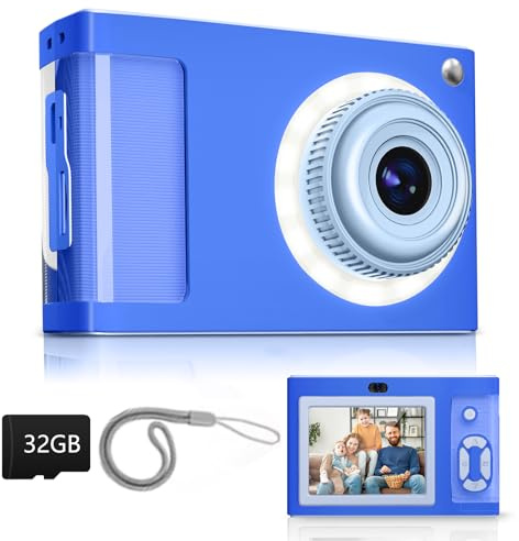 Macchina Fotografica Digitale, ARNSSIEN 1080P Vintage Fotocamera Digitale per Bambini, Schermo 2,4 con 16 Luci LED, Regalo Economico per Bambini più Grandi, Adolescenti, Studenti, Principianti,Y2