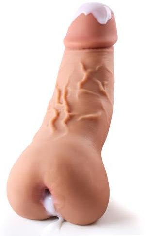 Giocattolo sessuale 2 in 1 per uomo, masturbatore maschile a forma di pene, dildo realistico da 9 pollici con foro penetrabile per urinare e ano, figa tascabile con palle e vene