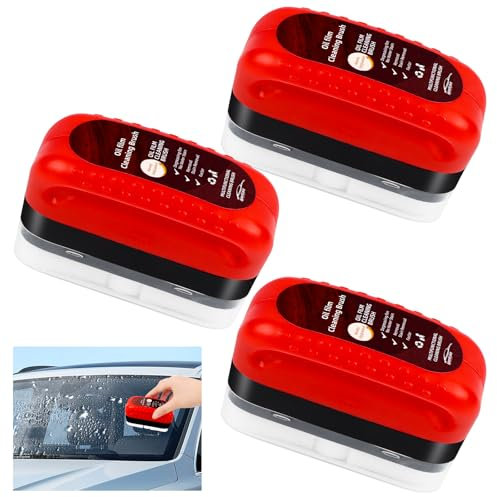 Lot de 3 brosses de nettoyage multifonctionnelles pour film d'huile de voiture, film oléophobe, pour vitres de voiture, nettoyant pour vitres de voiture, dissolvant de film d'huile pour pare-brise