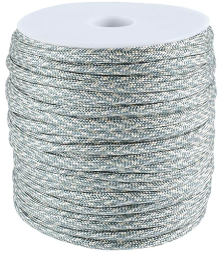 SOFPLATE 50M/55 Yards Corde Parachute Corde Bracelet Parachute avec Bobine 4mm Polyester Bleu Cadet 7 Noyaux Intérieurs Spandex Fil pour Fabrication de Bijoux Bracelet Collier Loisirs Créatifs Porte-c