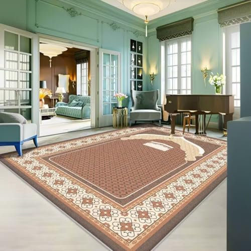 Flachgewebe Teppich Anti Rutsch Teppichunterlage 60X100CM Blumen gleichmäßig angeordnetes Muster Design klassische Accessoires Wohnzimmerteppich Bettumrandung Teppich Aesthetic Room Decor For Teenager