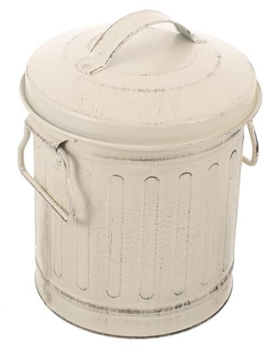 Cubo de Cenizas con Tapa Vintage, Acero Inoxidable, 1 Pieza