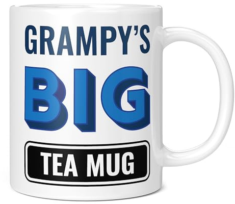 Mug Monster - Grampy's Big Tea Mug, Father's Day Gift, Birthday Present for Grampy, Giant Mugs for Men, Huge Cup Hot Drinks, Oversized Tea Cup, Extra Large Ceramic Gift